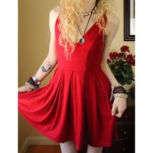 LIKE NEW Coco Love ASOS Red V Neck Tank Sun Dress